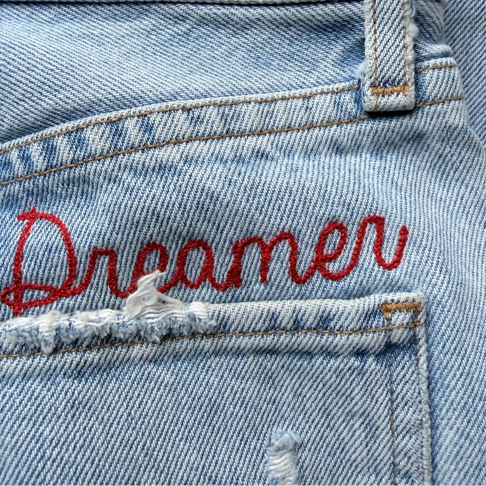 AGOLDE X UO Jamie High-Rise Denim Jean Rescued Crush Embroidered Tattoo 25